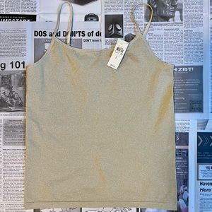 Ann Taylor Gold Shimmery Tank Top